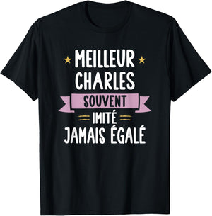 Unique Man Gift Humour Name Personalised Charles , Black, S T-Shirt - T-Shirt | Black