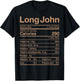 Long John Nutrition Fact Costume Food Donut Glazed Iced Fall T-Shirt - T-Shirt | Black