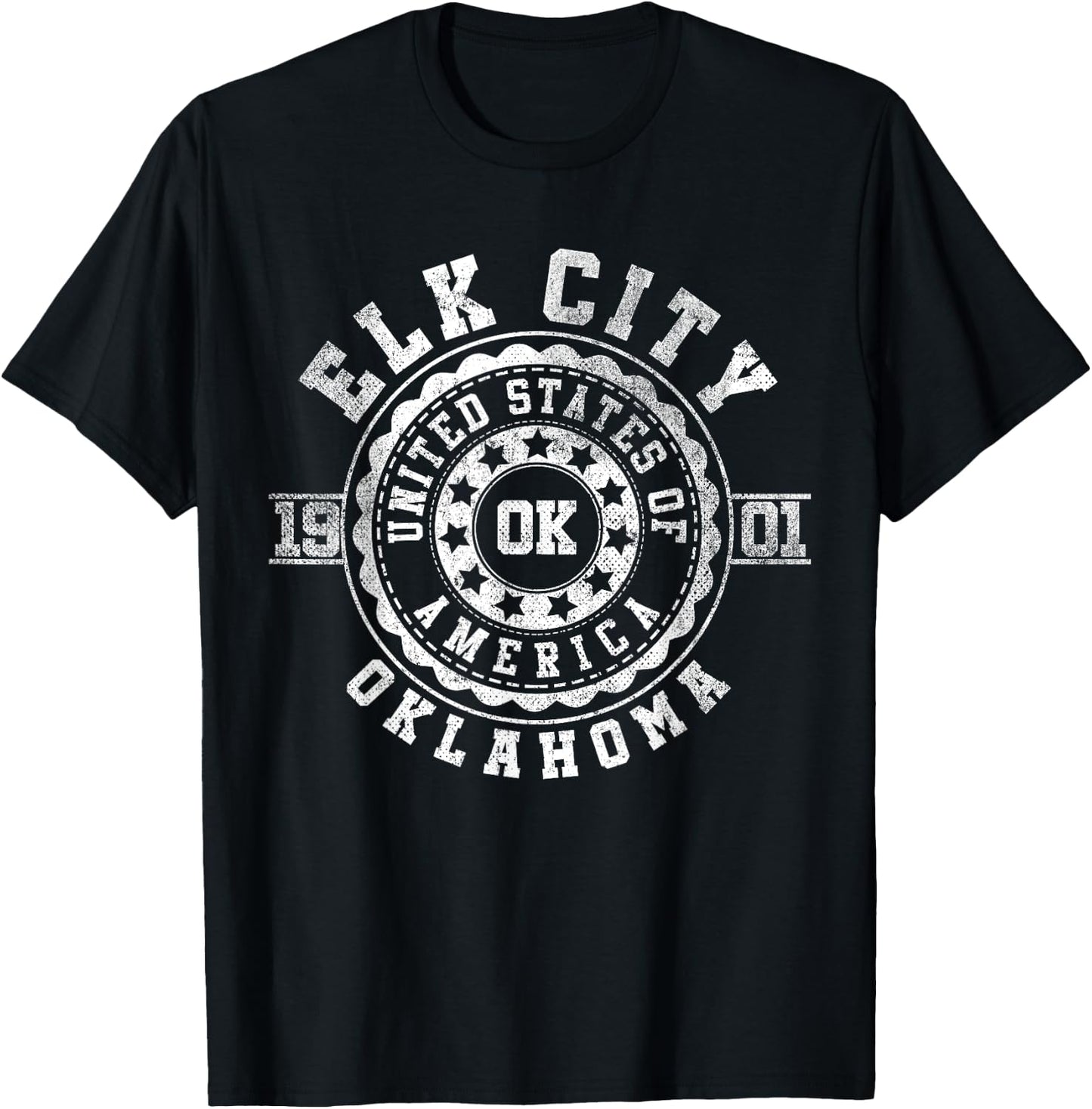 Elk City OK | Oklahoma | Vintage City Apparels T-Shirt - T-Shirt | Black