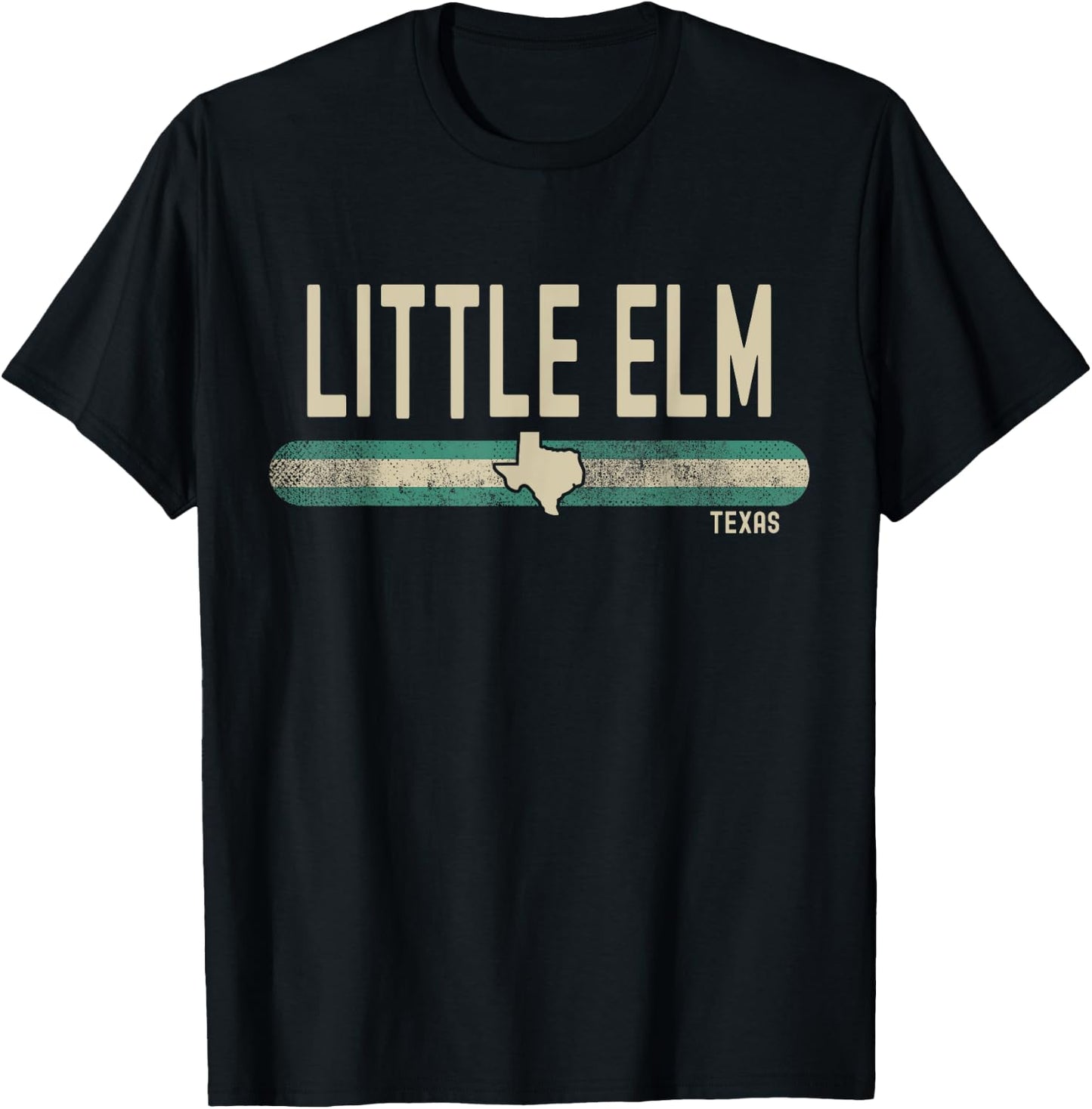 Little Elm TX | Texas | Travel & 80s Style T-Shirt - T-Shirt | Black