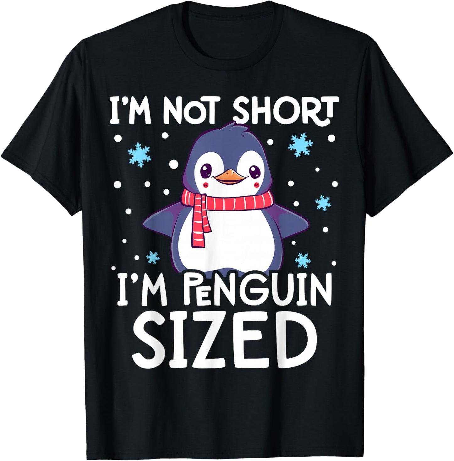 I'm Not Short I'm Penguin Sized Cute Penguin Kids T-Shirt - T-Shirt | Black