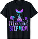 Mermaid Step Mom of The Birthday Mermaid Birthday Crew T-Shirt - T-Shirt | Black
