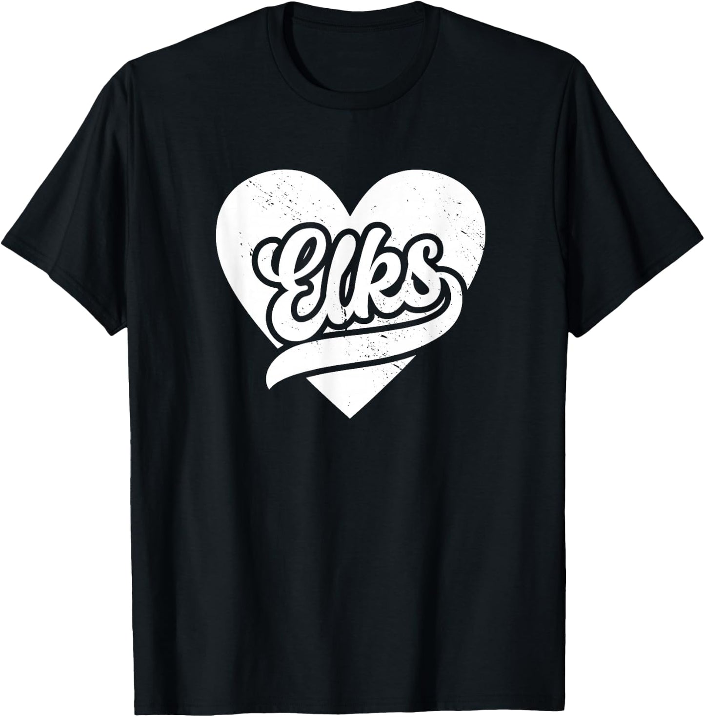 Vintage Elks High School Spirit Go Elks Love T-Shirt - T-Shirt | Black