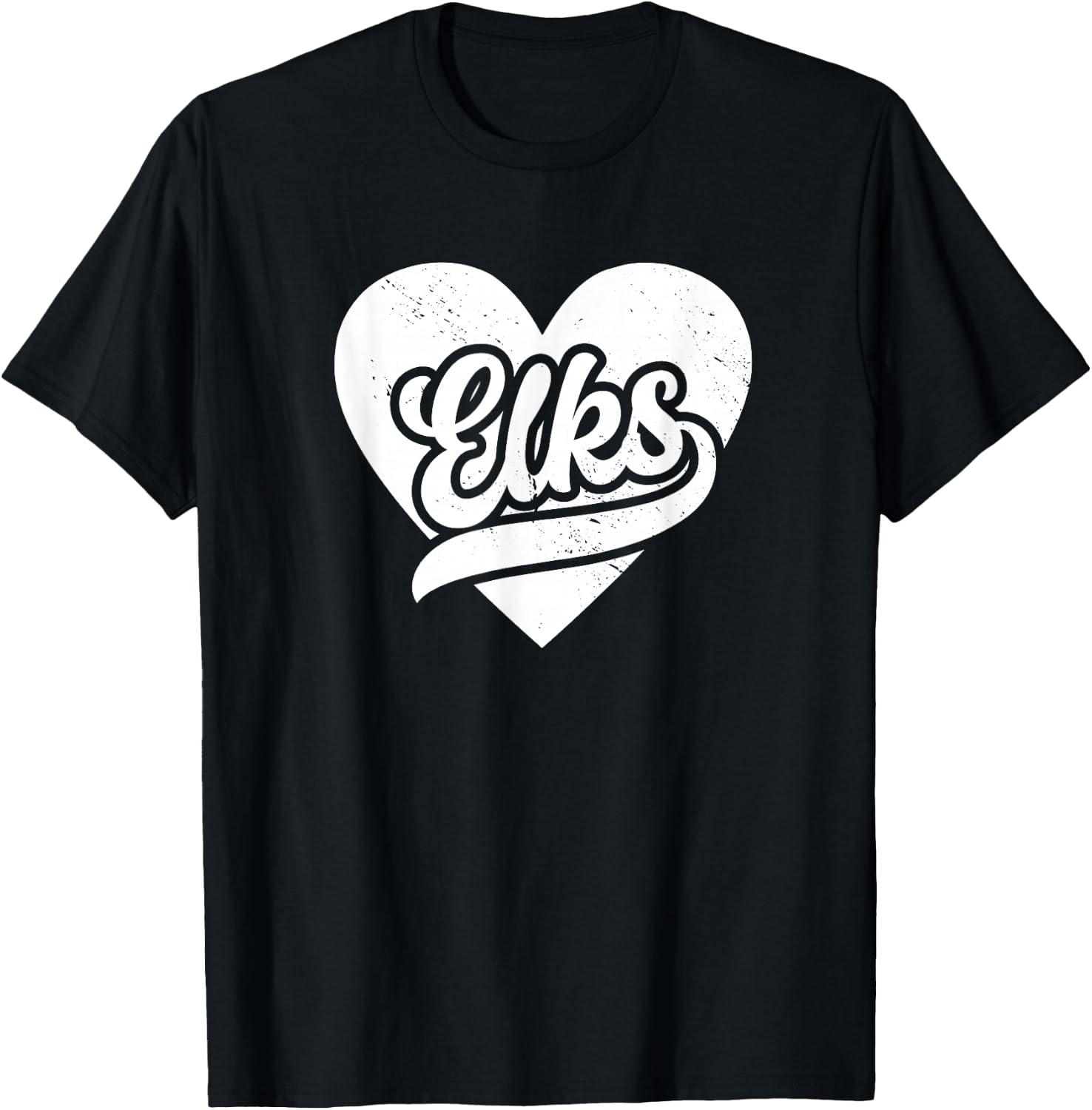 Vintage Elks High School Spirit Go Elks Love T-Shirt - T-Shirt | Black