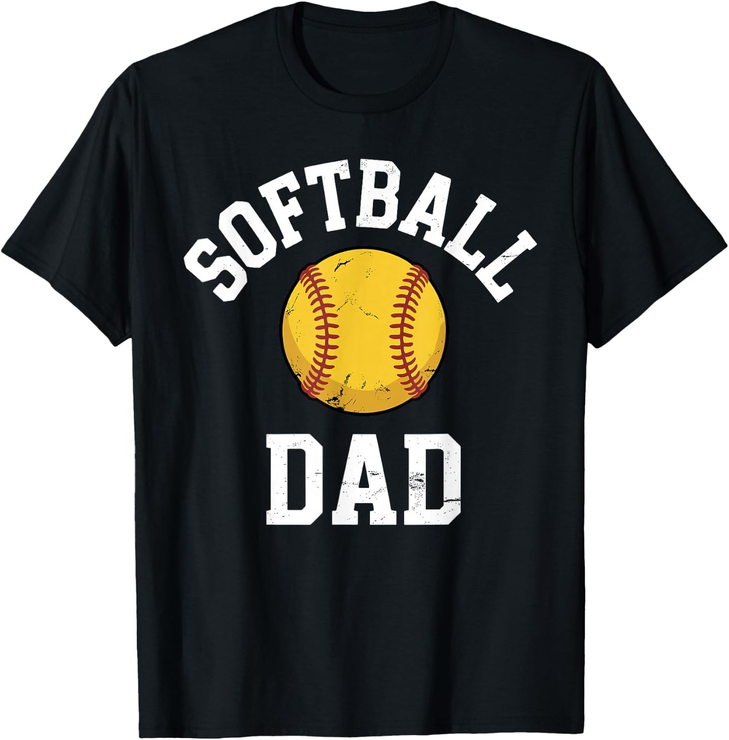 Funny Softball Dad Art for Dad Father Fastpitch Softball Dad T-Shirt - T-Shirt | Black