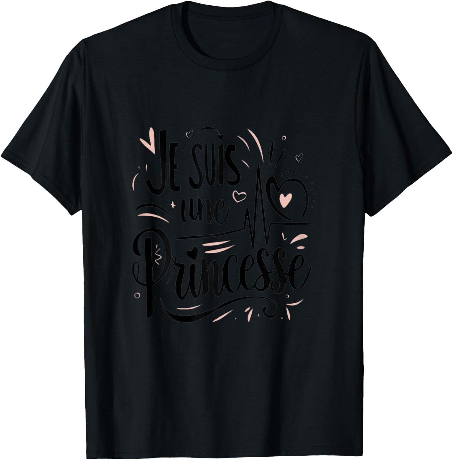 Je Suis Une Princesse Funny Gift , grey, Female X-Small T-Shirt - T-Shirt | Black