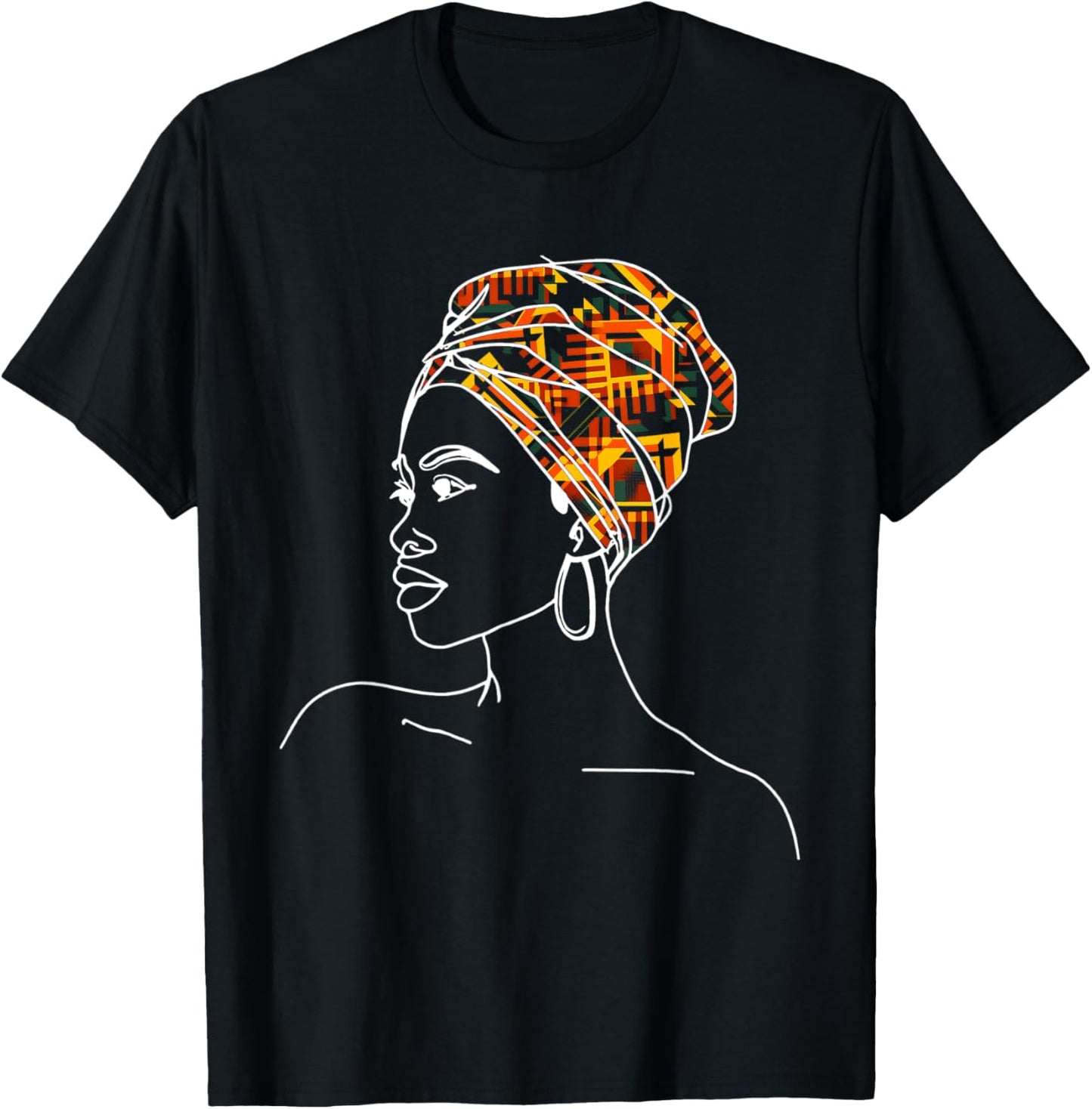 Kente Tribal Africa Dashiki Printed African Lover Women's , Black, S T-Shirt - T-Shirt | Black