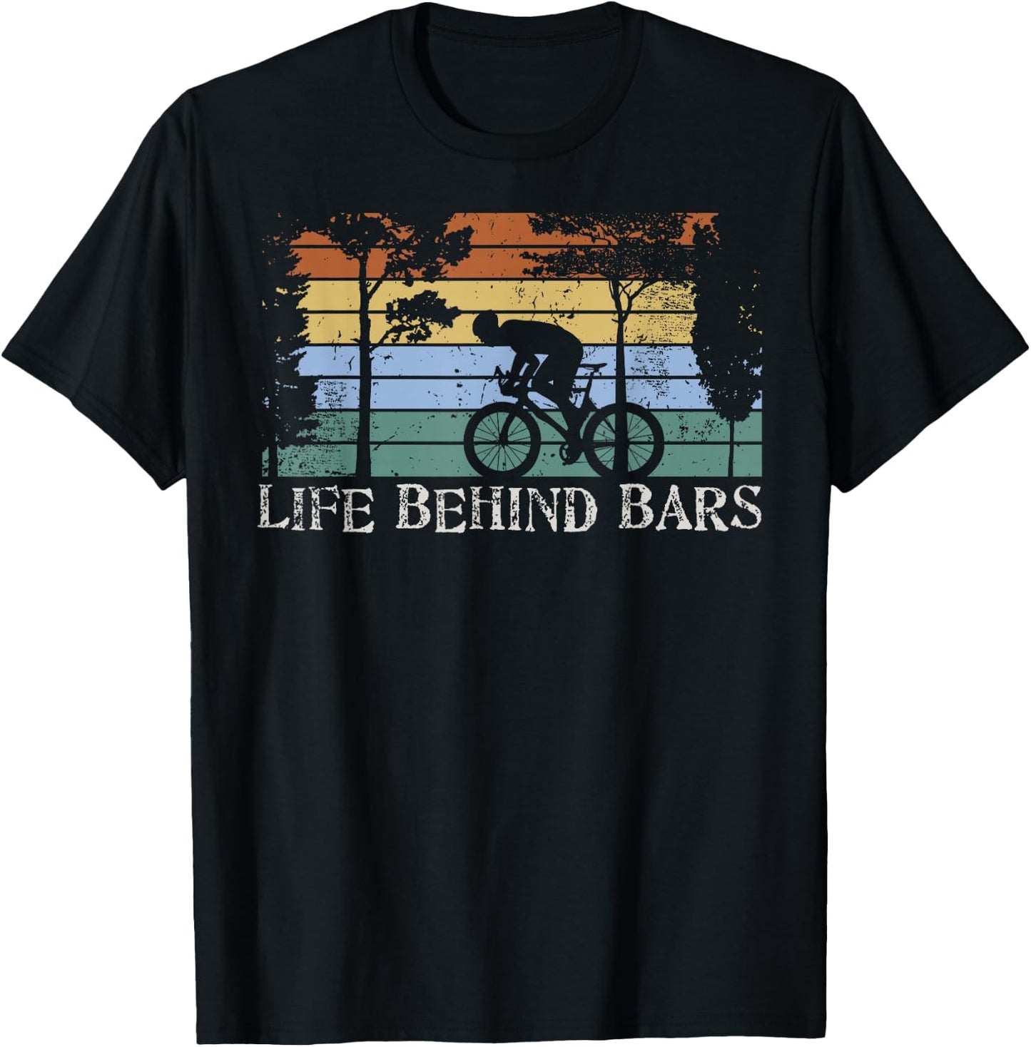 MTB Life Behind Bars Mountain Bike Gift Design Idea gift T-Shirt - T-Shirt | Black