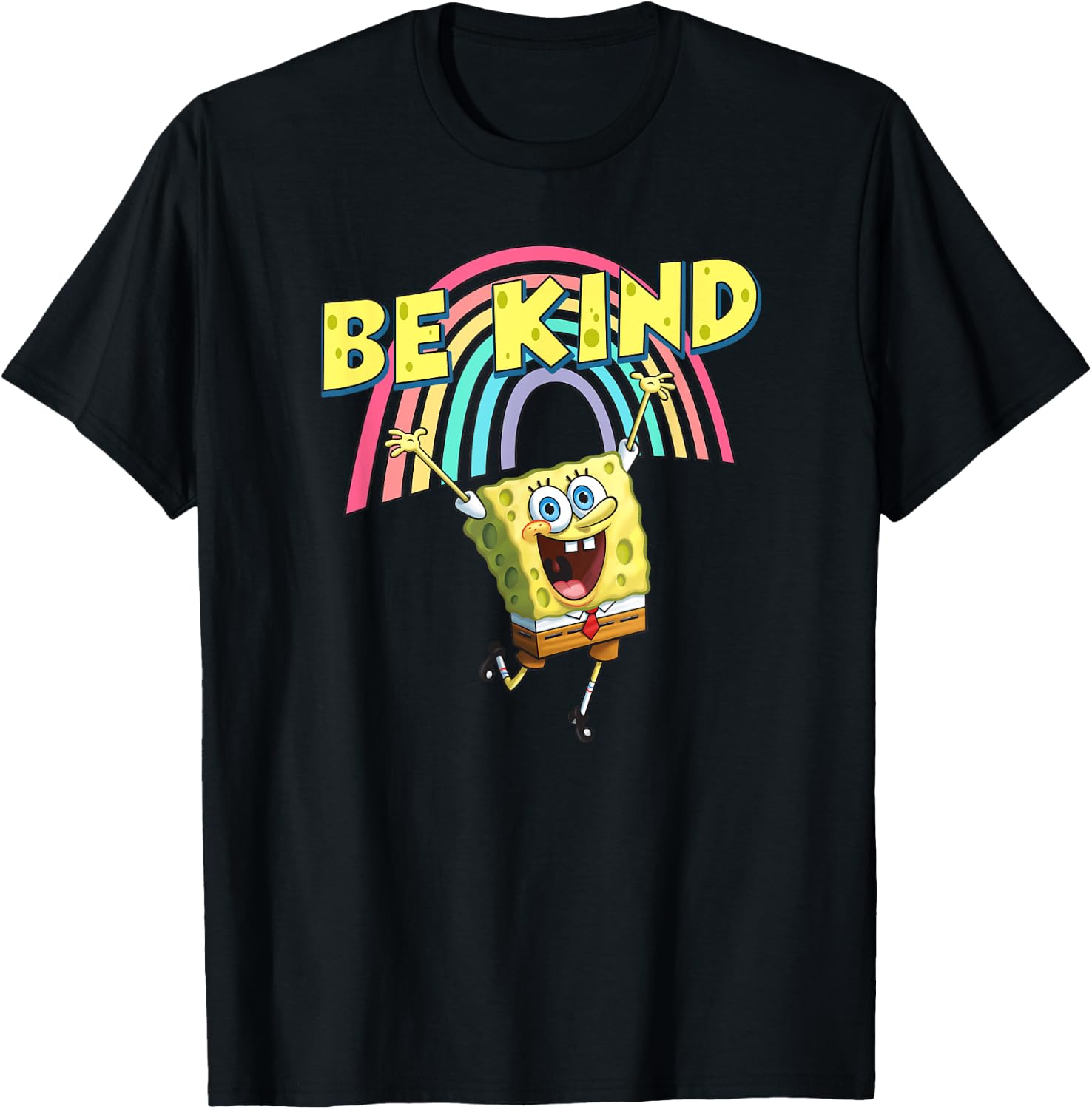 Mademark x SpongeBob SquarePants - Be Kind with Rainbow T-Shirt - T-Shirt | Black