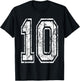 Sports Jersey Grunge Number 10 Team Player Birthday Gift T-Shirt - T-Shirt | Black