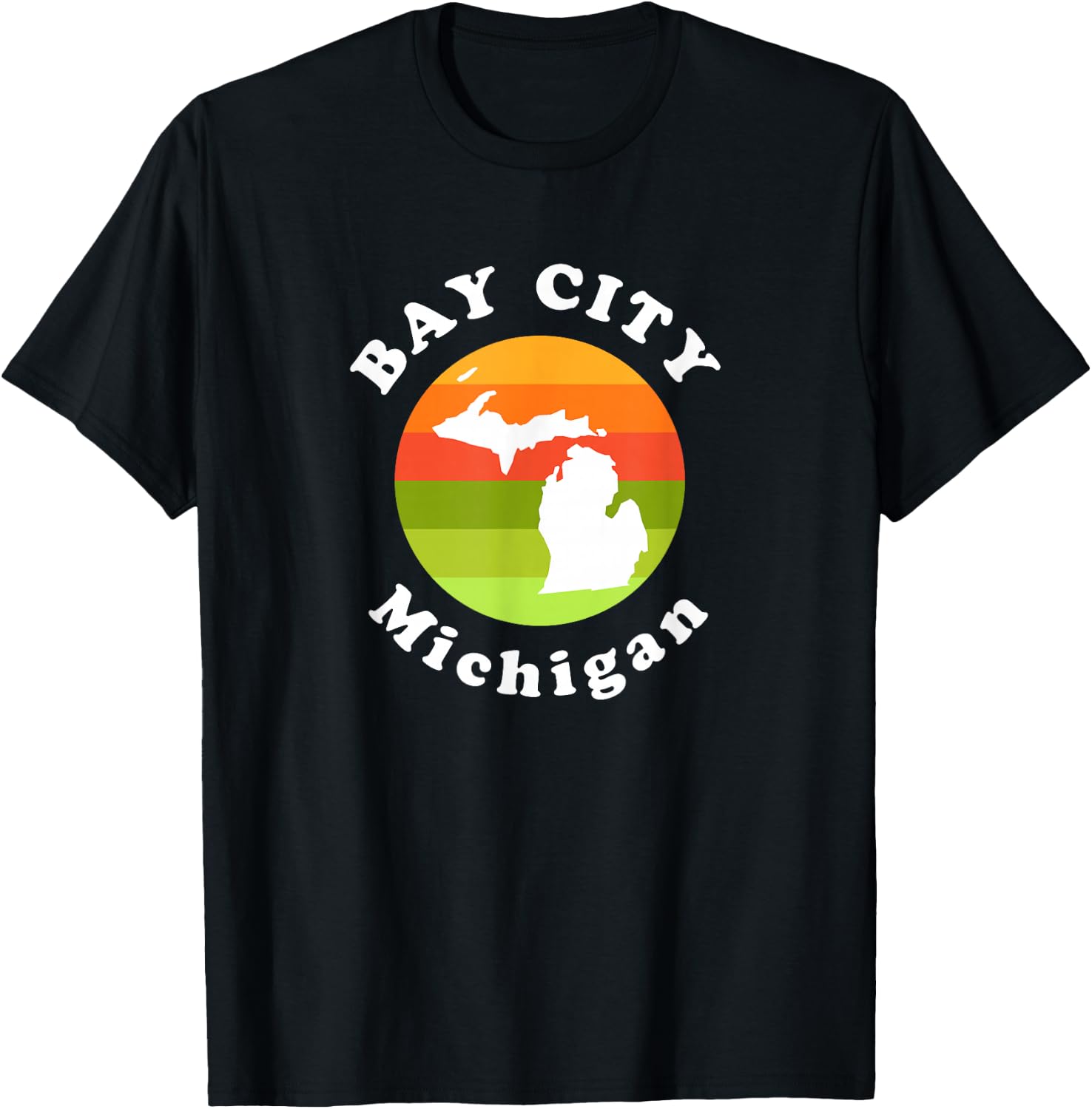 Bay City Michigan Outdoors Sunrise MI Vacation T-Shirt - T-Shirt | Black