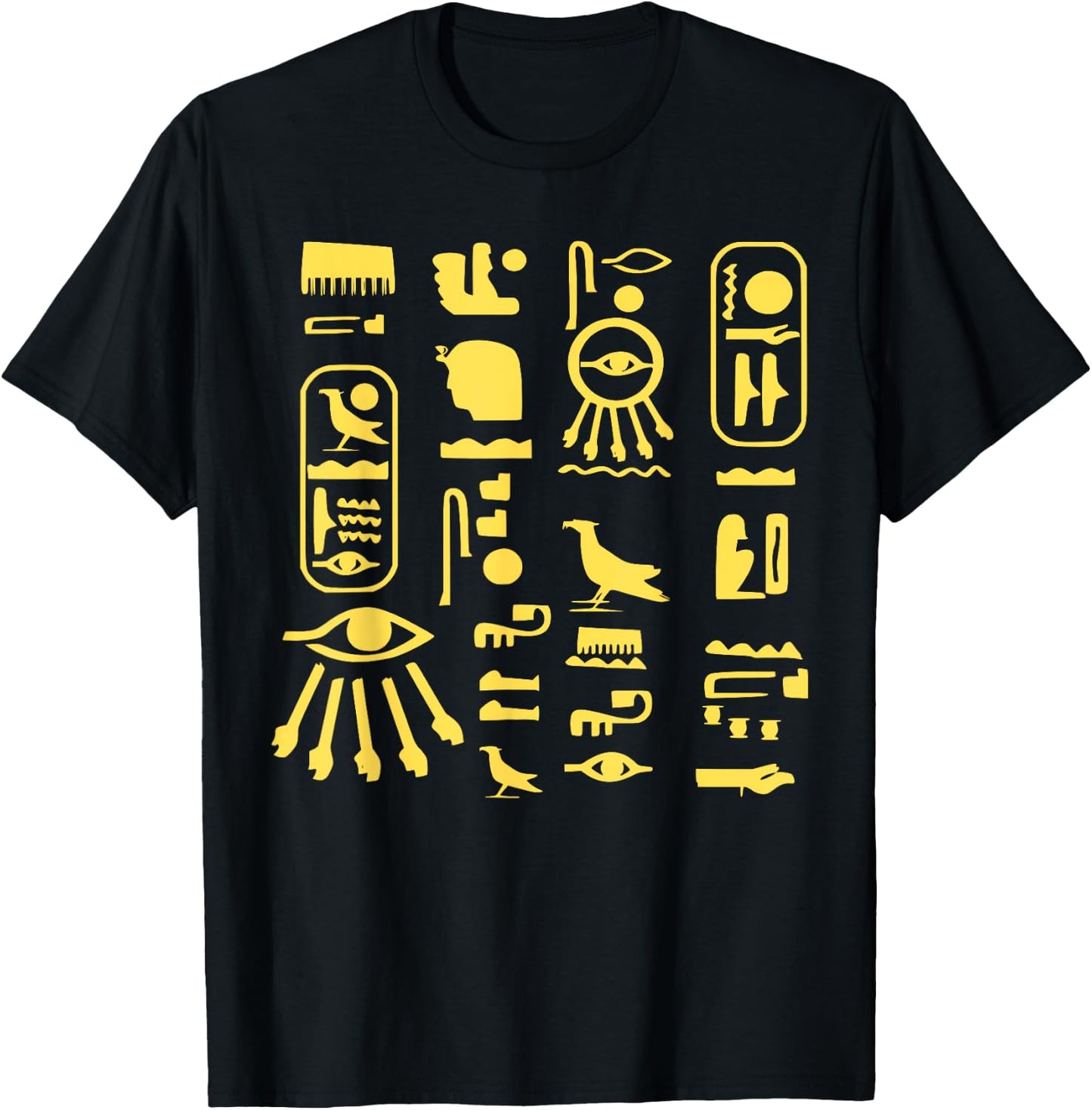 Egyptian Hieroglyphs, Symbols of Writing Egyptian Egyptologist , Black, S T-Shirt - T-Shirt | Black