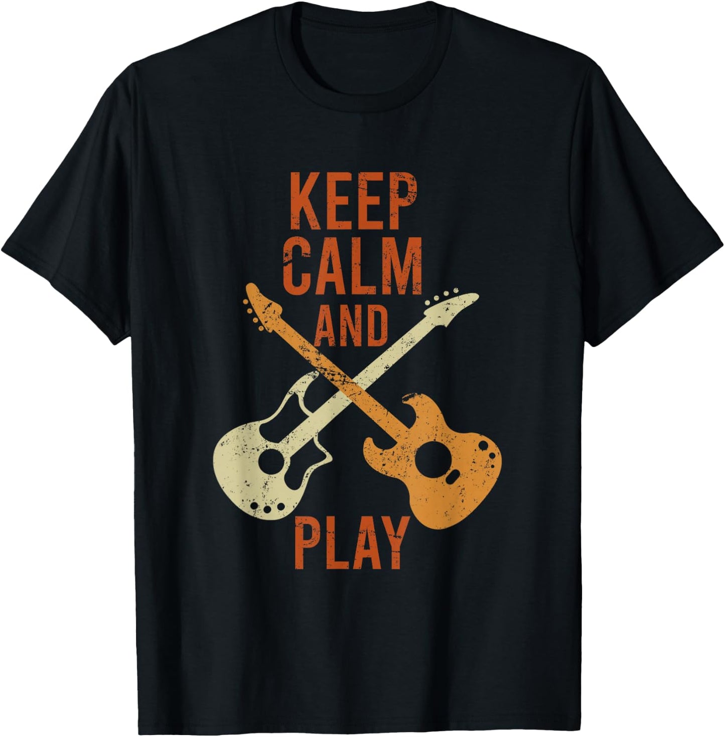 Keep Calm and Play Guitar Guitar Witz Guitar Electric Guitar T-Shirt - T-Shirt | Black