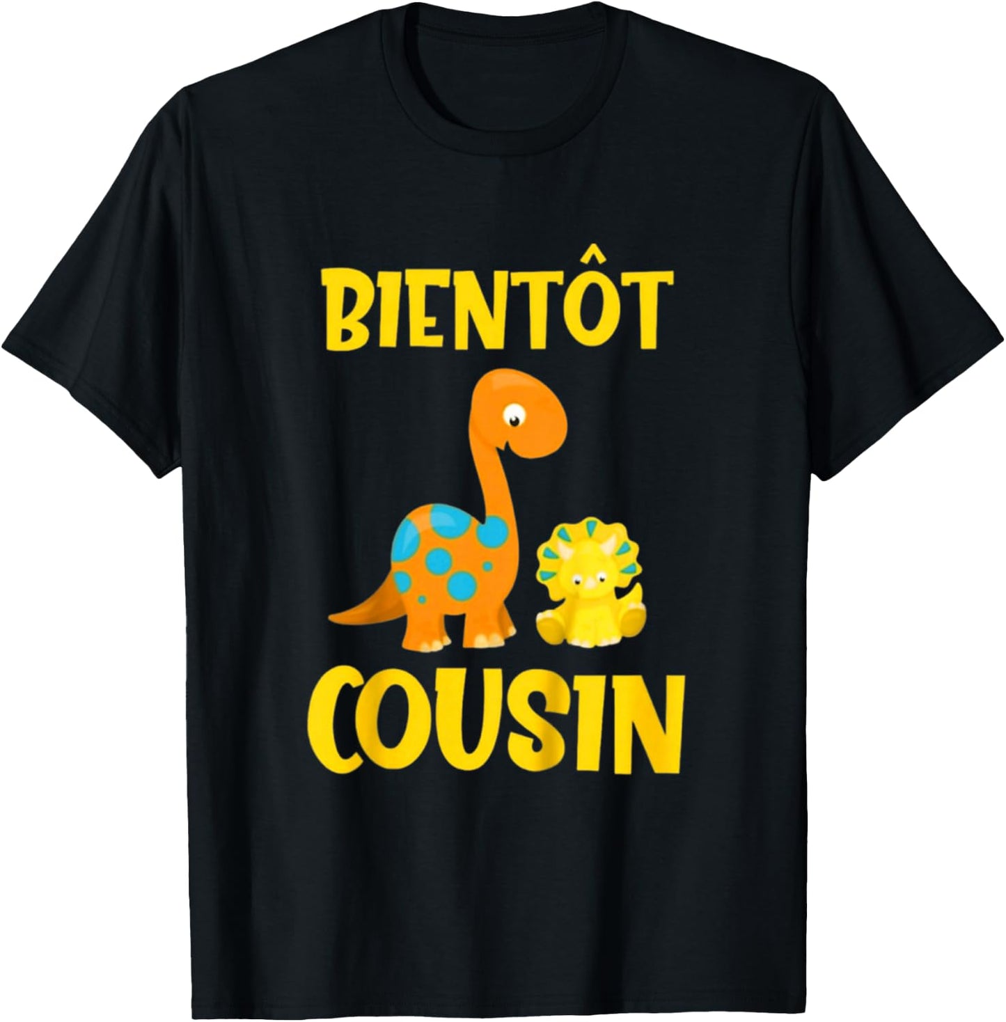 Child Future Cousin 2025 - Announcement Pregnancy Cousin Dino T-Shirt - T-Shirt | Black
