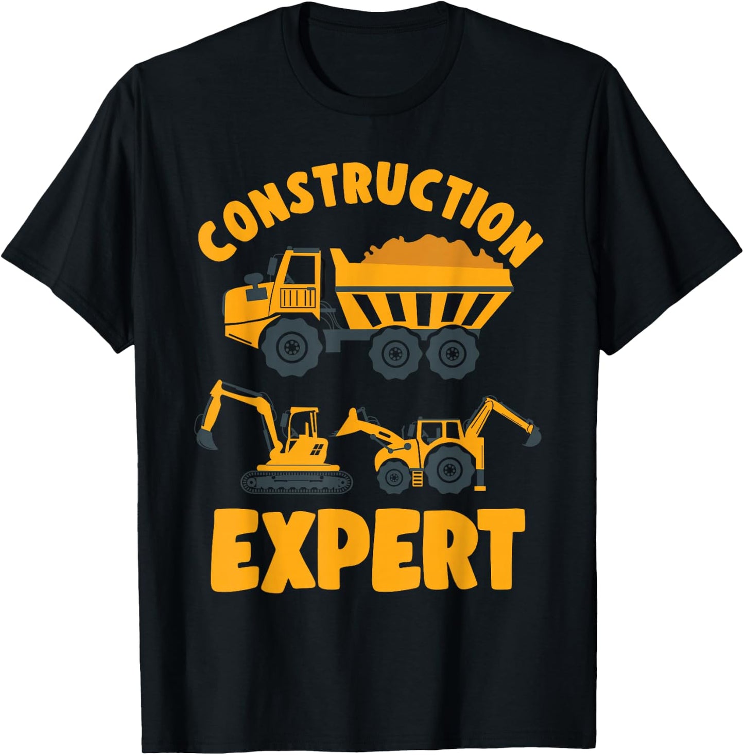 Construction Truck Excavator Excavator Expert for Boys Toddlers T-Shirt - T-Shirt | Black