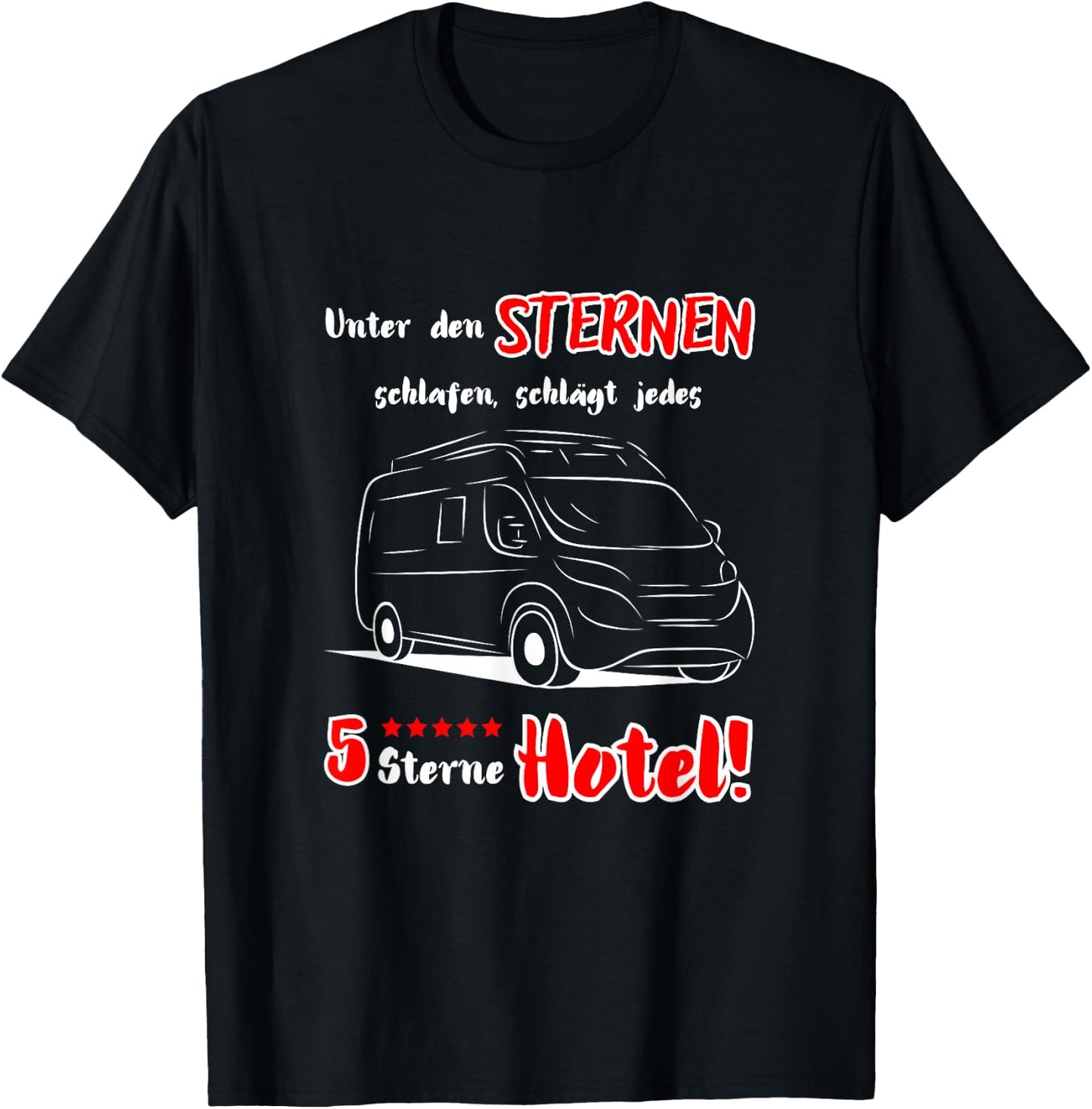 Camping Kastenwagen Wohnmobil Spruch + Motiv T-Shirt - T-Shirt | Black