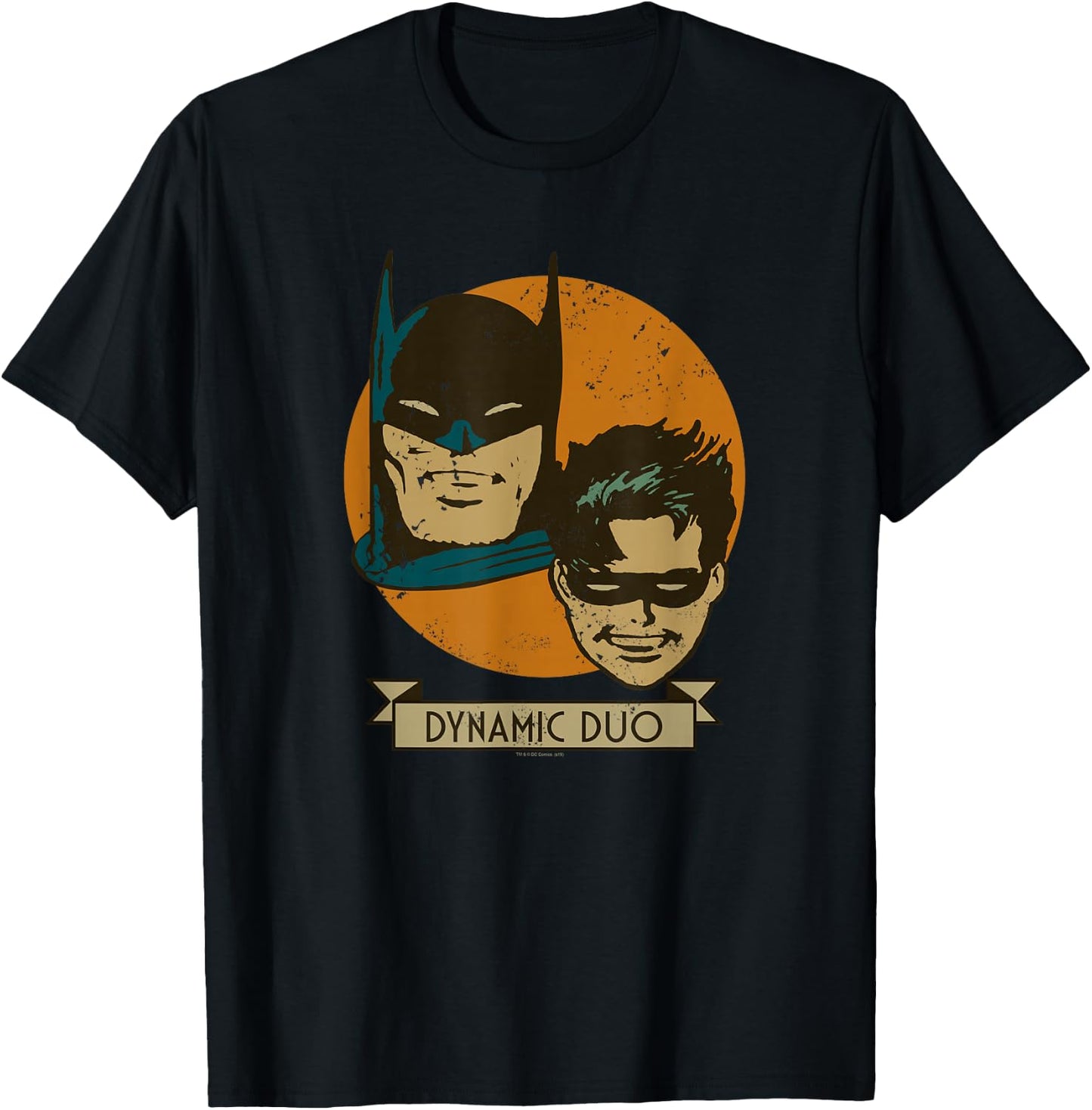 Batman and Robin Dynamic Duo Vintage T-Shirt - T-Shirt | Black