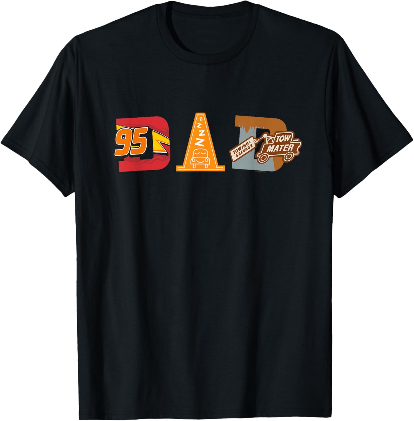 Disney and Pixar's Cars Cozy Cone Dad Father's Day Birthday , Black, S T-Shirt - T-Shirt | Black