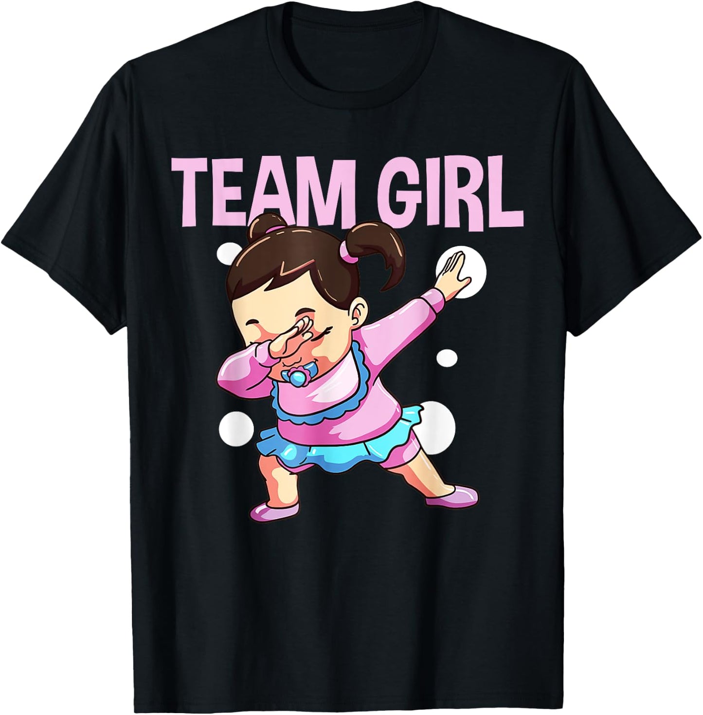 Gender Reveal Party Pink Baby Announcement Team Girl T-Shirt - T-Shirt | Black
