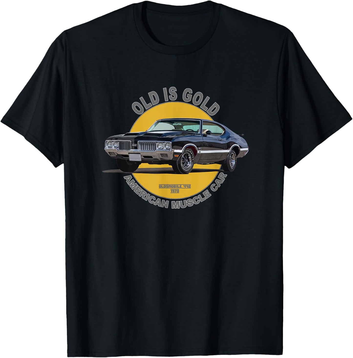 Oldsmobile 442 American Muscle Car 60er 70er Old is Gold T-Shirt - T-Shirt | Black