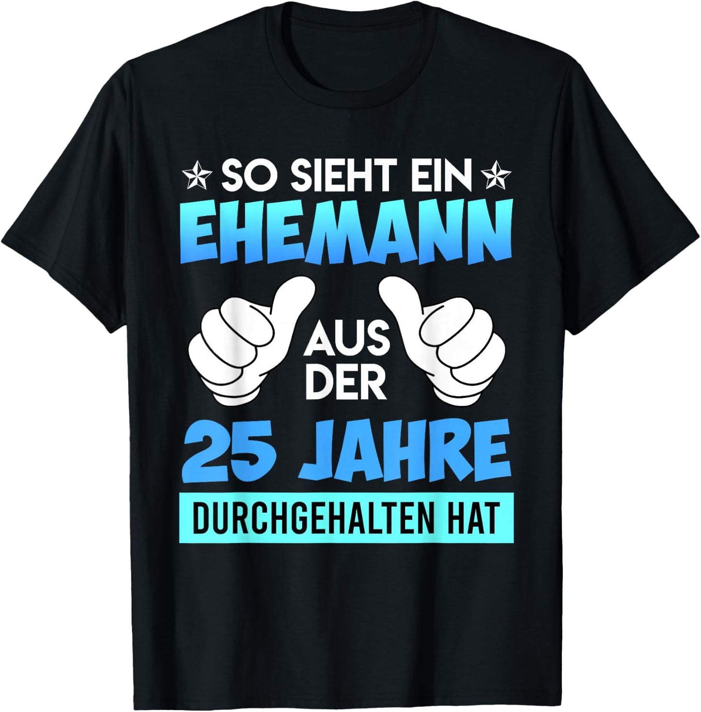 Husband Silver Anniversary 25th Wedding Anniversary , black T-Shirt - T-Shirt | Black