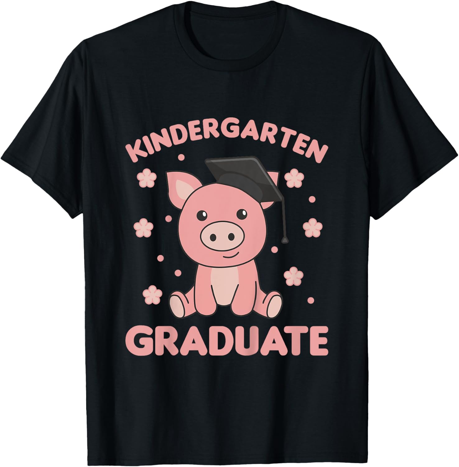 Kids Kids Kindergarten Graduate Pig Graduation T-Shirt - T-Shirt | Black