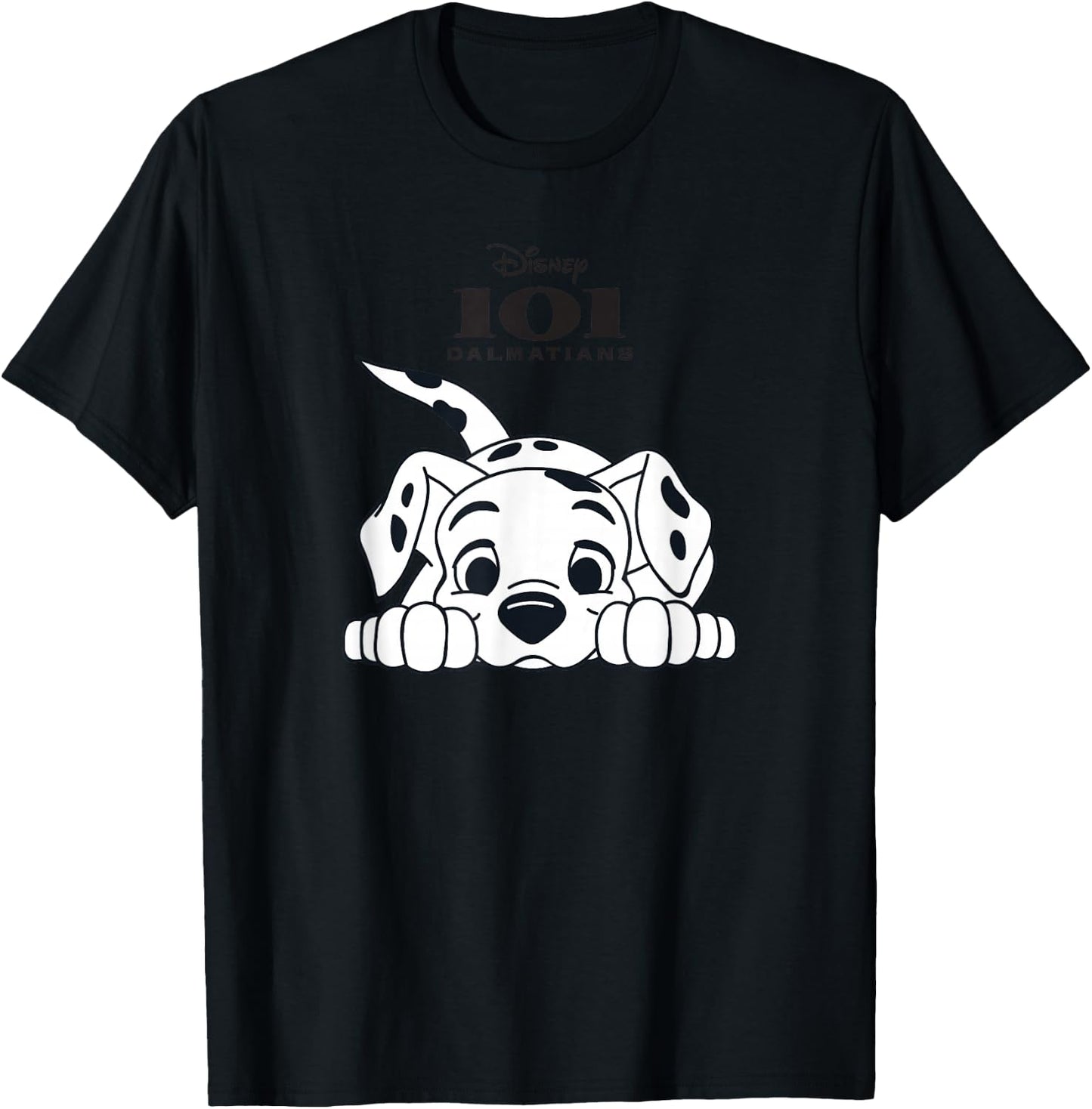 Disney 101 Dalmatians Playful Position Puppy Logo T-Shirt - T-Shirt | Black
