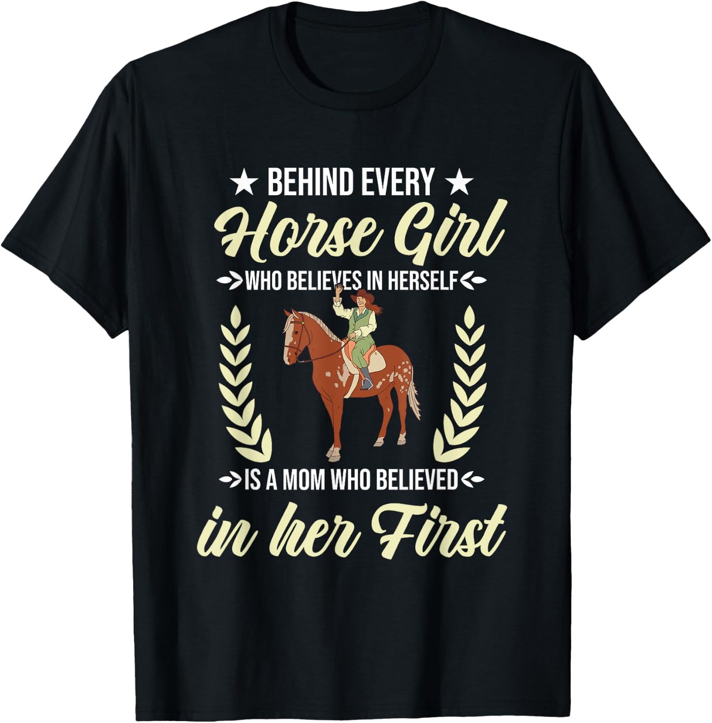 Horse Riding Horses Equestrian Horseback Mother T-Shirt - T-Shirt | Black