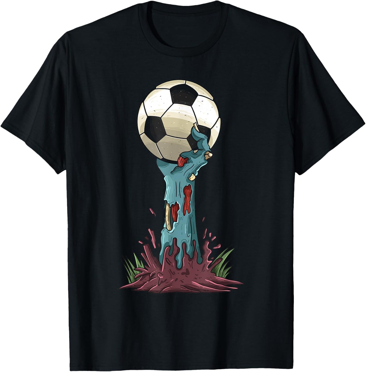 Zombie Hands Soccer Funny Horror Scary Halloween Costume T-Shirt - T-Shirt | Black