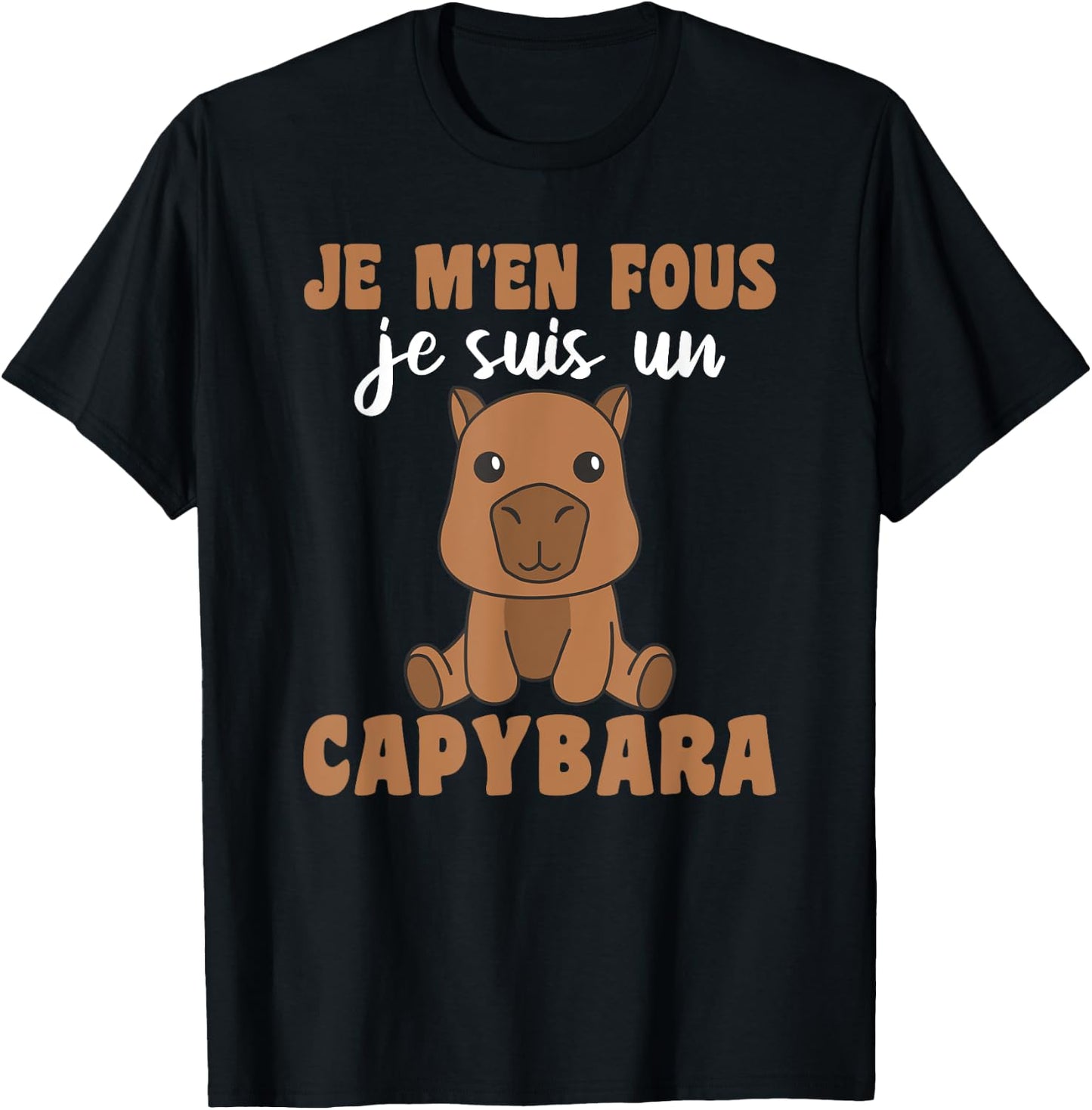 Je M'en Fous Je Suis Un Capybara - Sweet Capybara , Black, S T-Shirt - T-Shirt | Black