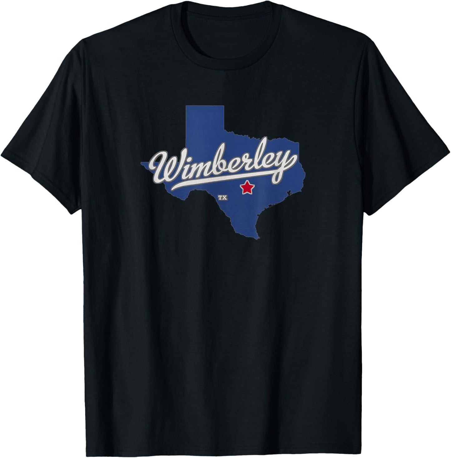 Wimberley Texas TX Map T-Shirt - T-Shirt | Black