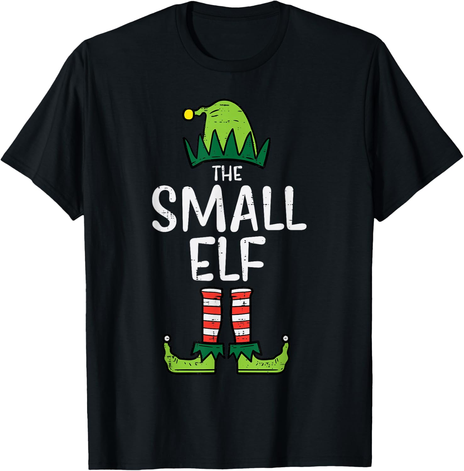 Small Elf Matching Christmas Pajamas For Family Toddler Kids T-Shirt - T-Shirt | Black