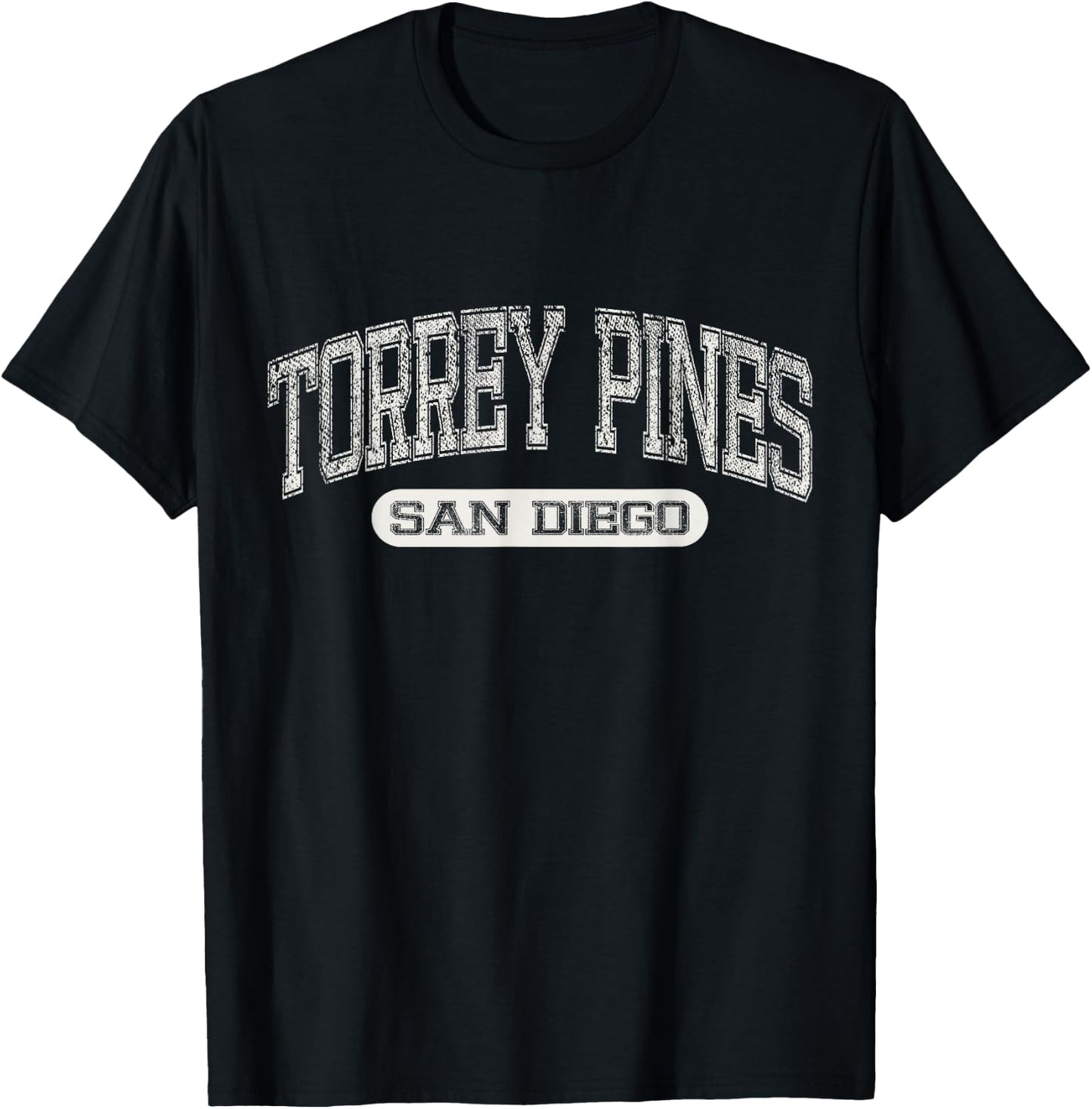 Vintage Torrey Pines San Diego Y2k Distressed Beach Souvenir Men Women Girls Kids T-Shirt - T-Shirt | Black