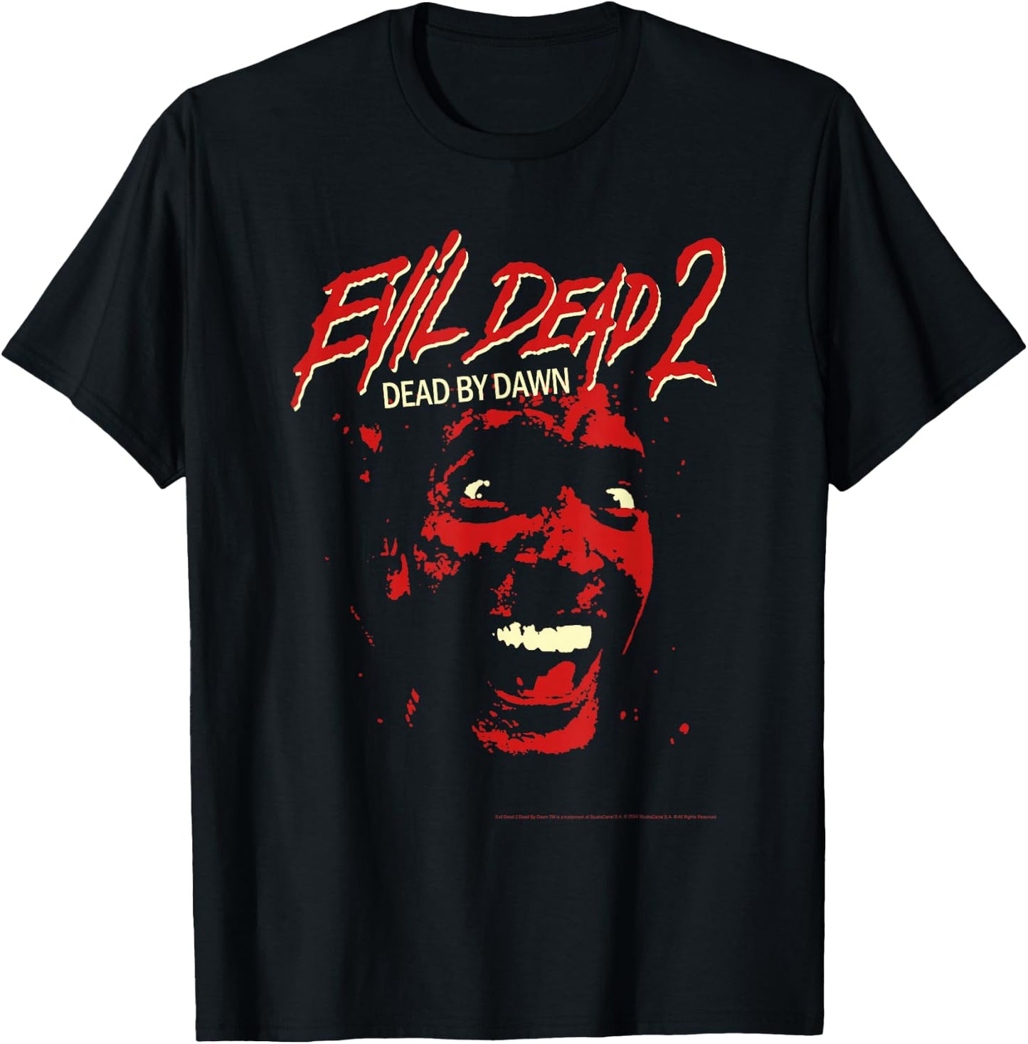 Ripple Junction x Evil Dead 2 Ash Williams Bloody Face , Black, S T-Shirt - T-Shirt | Black