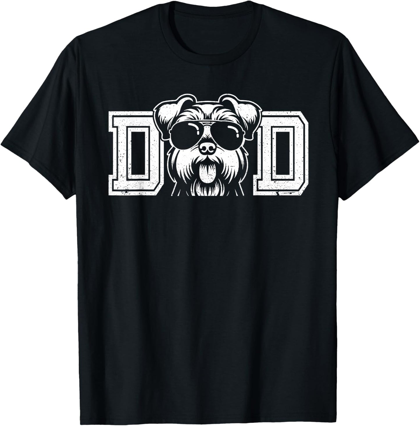 Schnauzer Dog Owner Schnauzer Dad Father's Day T-Shirt - T-Shirt | Black