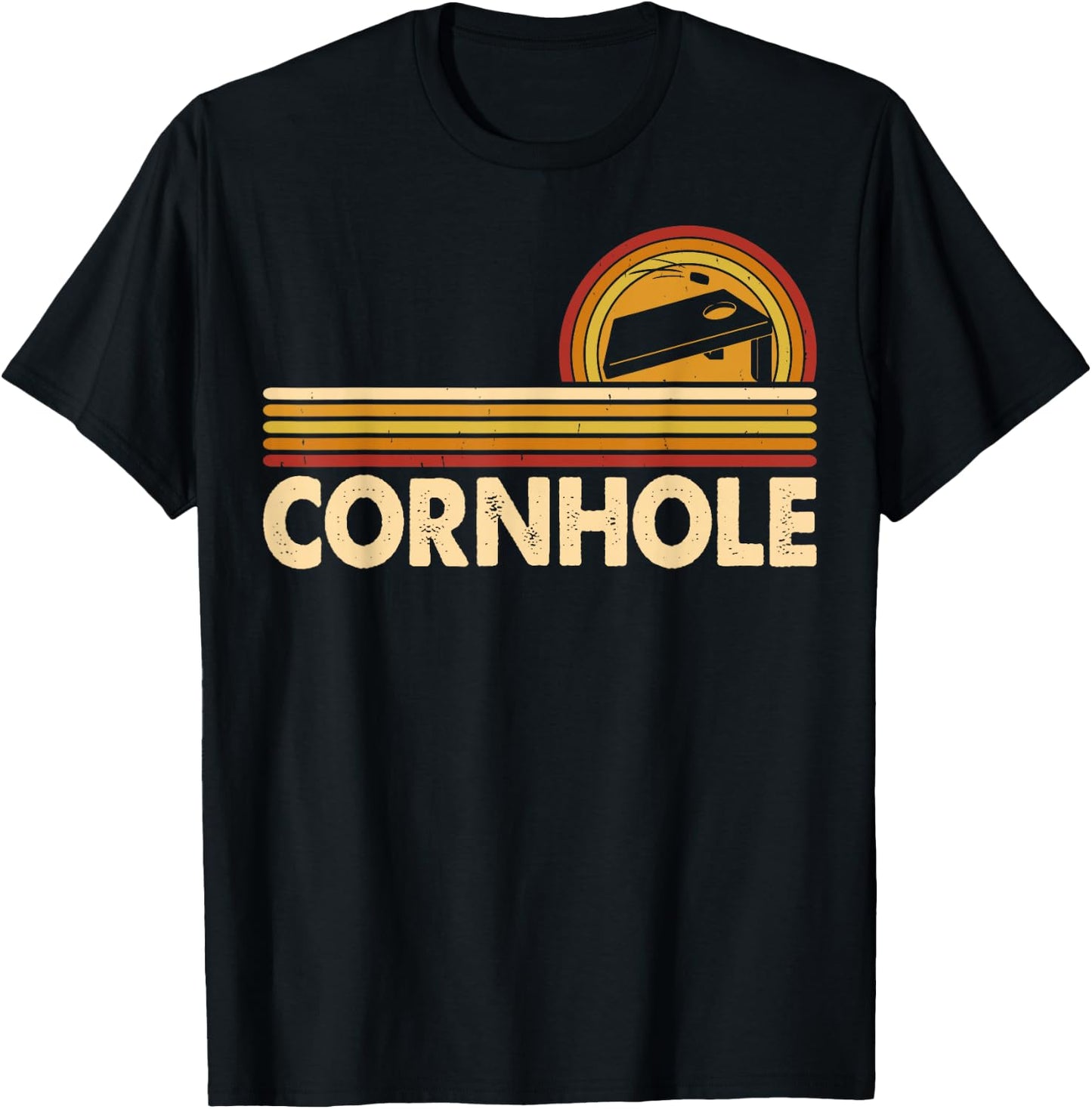 Cornhole Art Women Corn Hole Players Funny Cornhole T-Shirt - T-Shirt | Black