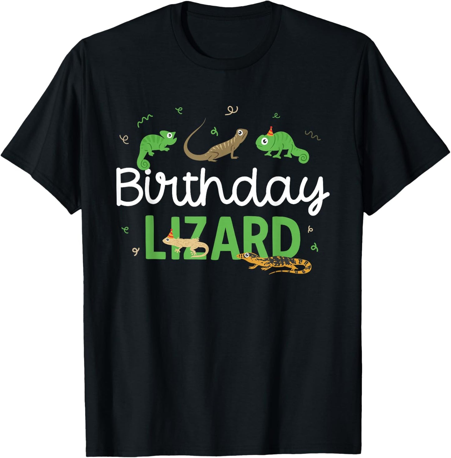 Kids Reptile Birthday Lizard T-Shirt - T-Shirt | Black