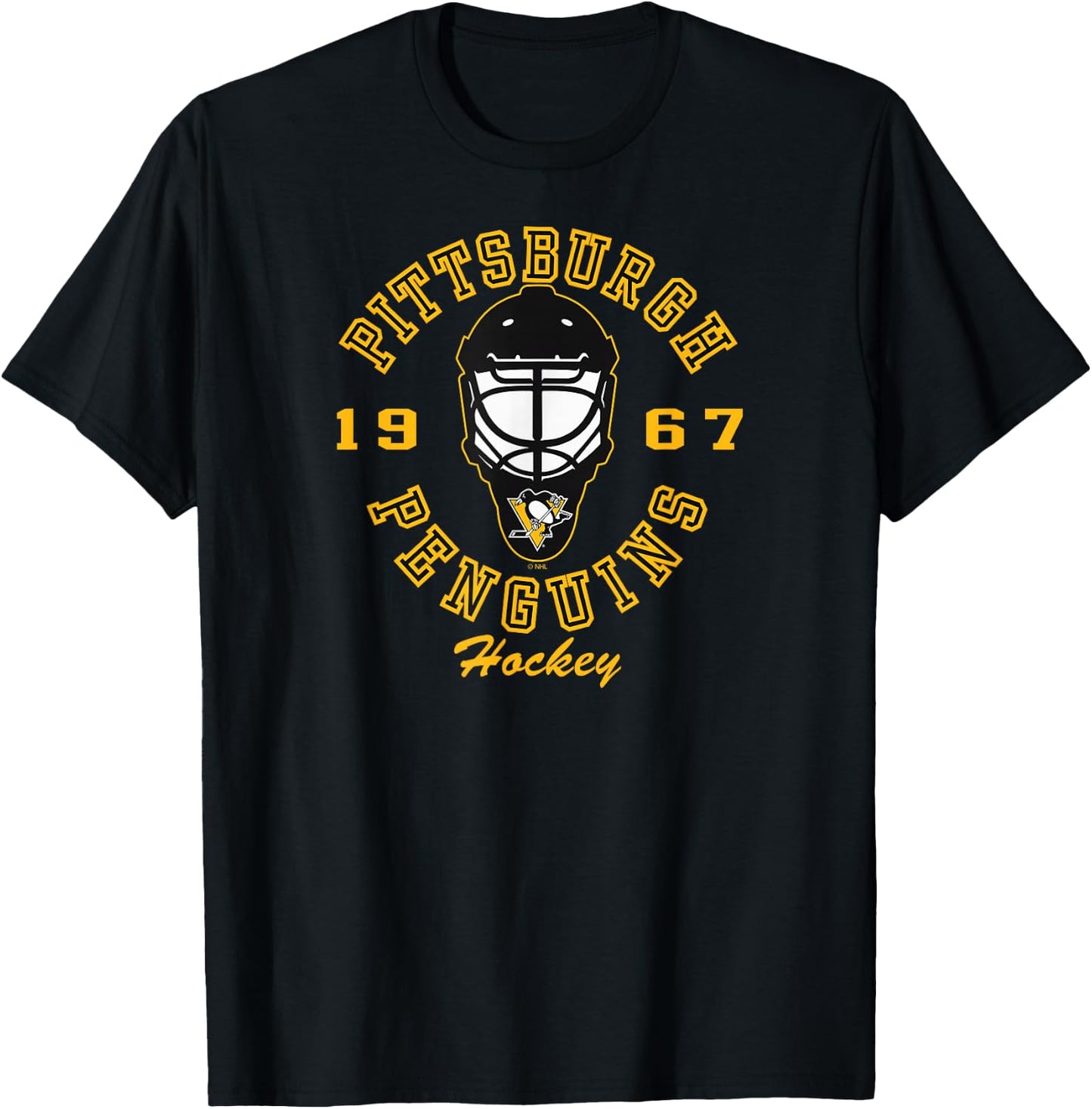 Pittsburgh Penguins Hockey Mask Dark Heather T-Shirt - T-Shirt | Black