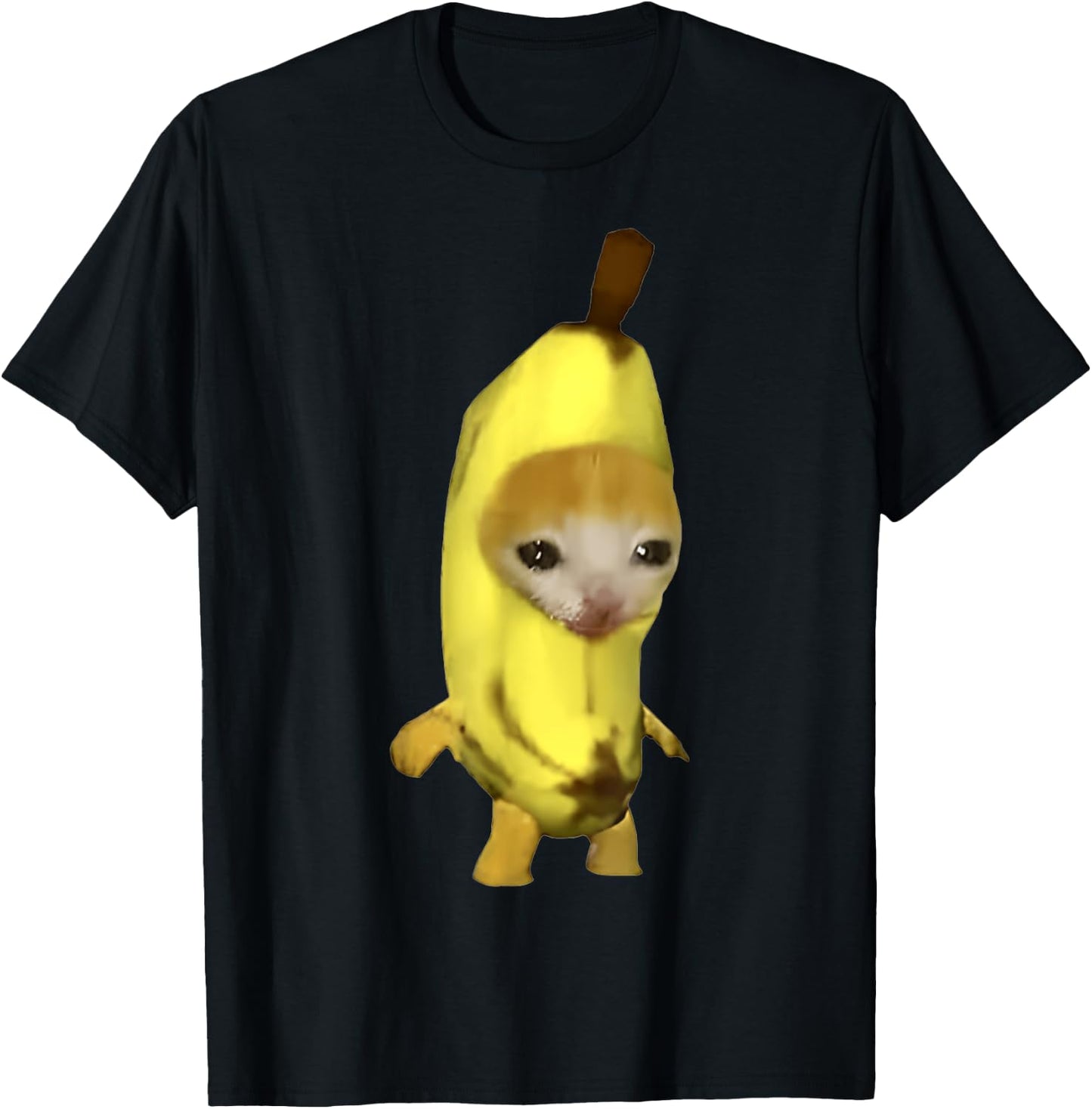 Funny Cute Banana Cat Happy Bananacat Meme Men Women Girls Kids T-Shirt - T-Shirt | Black