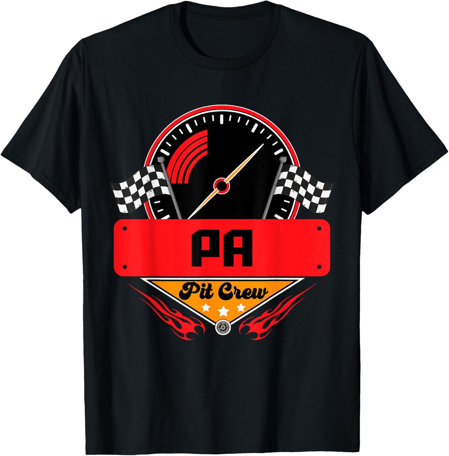 Race Car Birthday Party Matching Family Pa Pit Crew T-Shirt - T-Shirt | Black