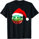 Red and Green Santa Christmas Disco Ball T-Shirt - T-Shirt | Black
