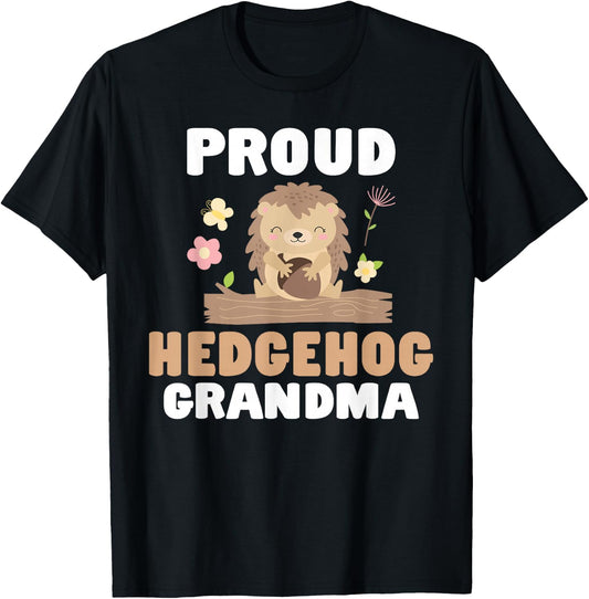 Proud Hedgehog Grandma T-Shirt - T-Shirt | Black