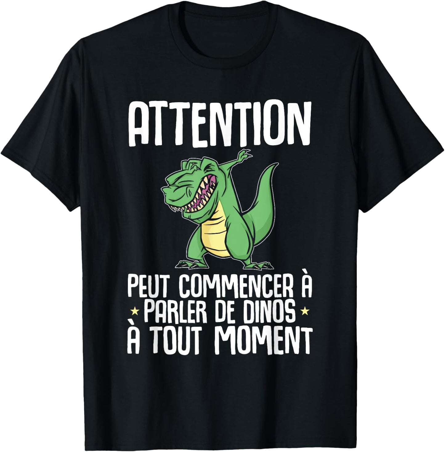 Dinosaur Attention Can Start Talking About Dinos T-Rex , Black, S T-Shirt - T-Shirt | Black