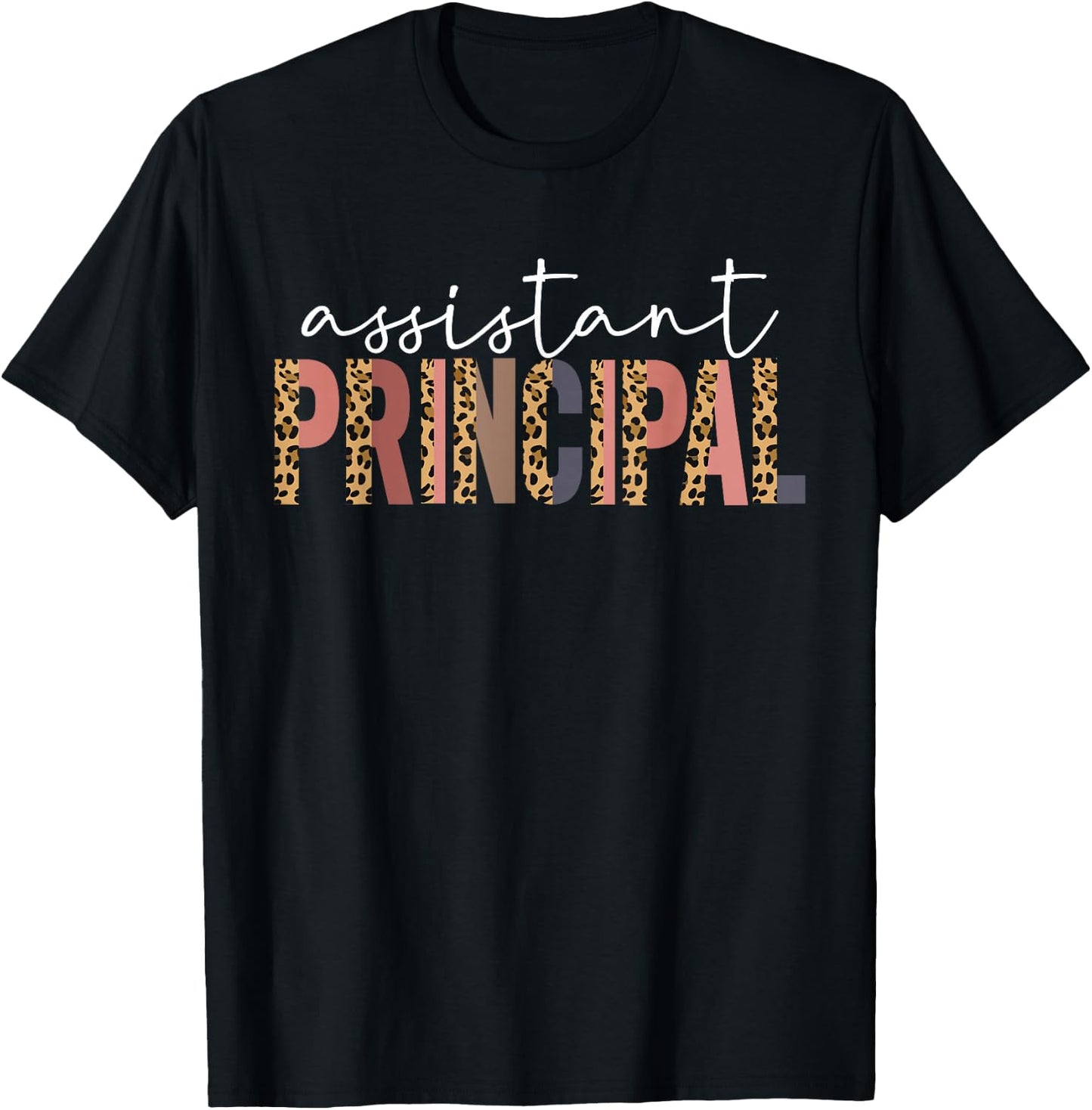Assistant Principal Cheetah Print School Assistant Principal T-Shirt - T-Shirt | Black