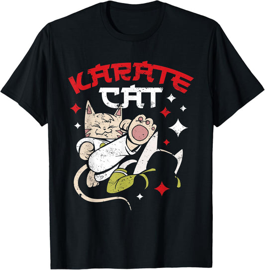 Karate Cat T-Shirt - T-Shirt | Black
