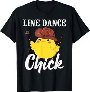 Line Dancing Dance Teacher Chicken Girl Line Dance Chick T-Shirt - T-Shirt | Black