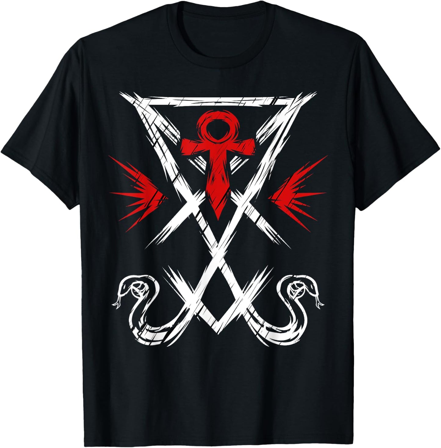 Lucifer Sigil Devil Satanic Snake Occult Gothic Satan T-Shirt - T-Shirt | Black