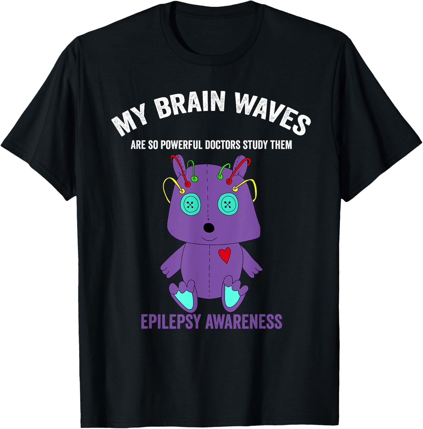Epilepsy awareness purple ribbon - epilepsy awareness month T-Shirt - T-Shirt | Black