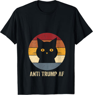 Anti Trump AF Retro Funny Anti Trump Cat V-Neck T-Shirt - T-Shirt | Black
