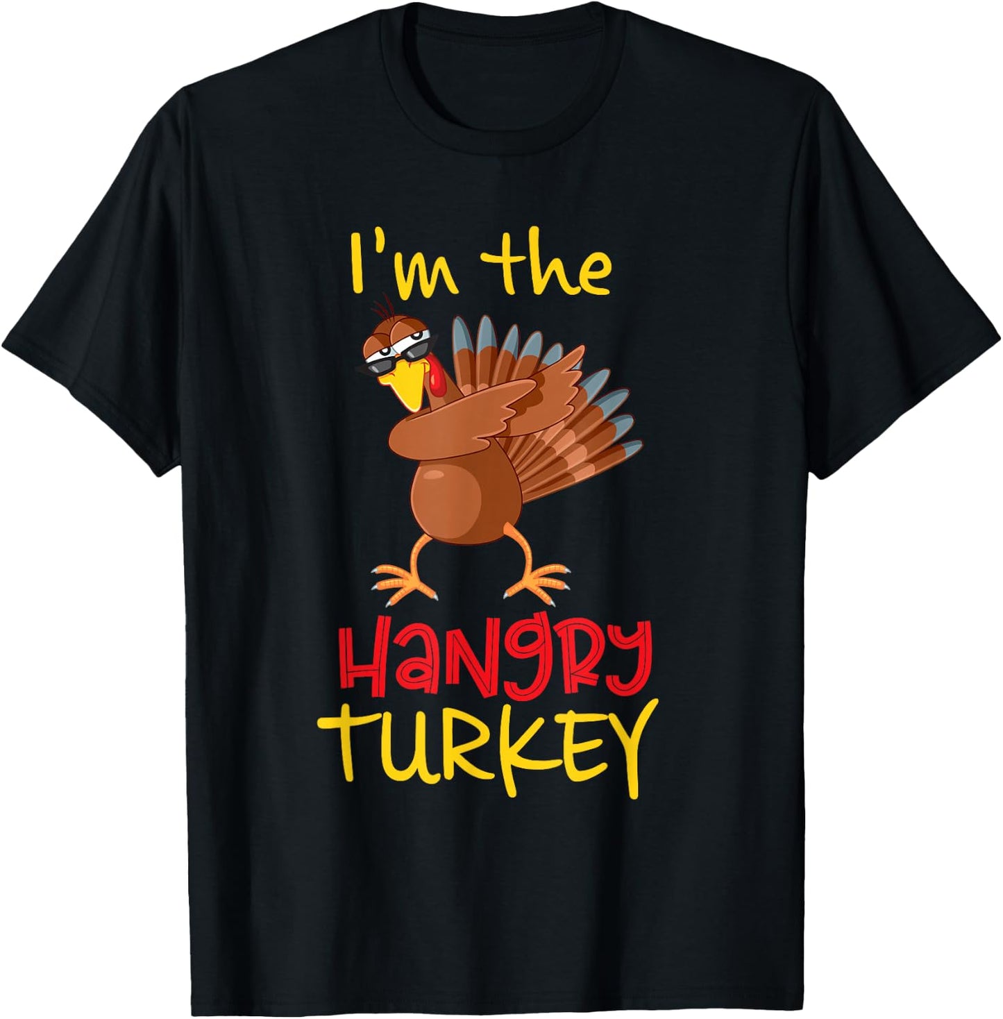 Funny Hangry Turkey Matching Family Group Thanksgiving Party T-Shirt - T-Shirt | Black